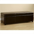 thumbnail image 2 of Bowery Hill Leather Storage Bench Ottoman in Dark Brown, 2 of 2
