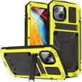 thumbnail image 1 of Estuche metálico para iPhone 14, carcasa resistente de aluminio de grado militar con soporte metálico, protector de pantalla, a prueba de caídas, a prueba de golpes, carcasa completa para iPhone 14,, 1 of 8