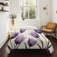 thumbnail image 4 of Purple Tulip Flower Tapestry for Bedroom Wall Hanging Tapestry, Aesthetics Farmhouse Floral Plant Ceiling Backdrop Tapestries Poster Blanket Wall Decor for Teens Room Living Room Dorm 39" x 59", 4 of 8