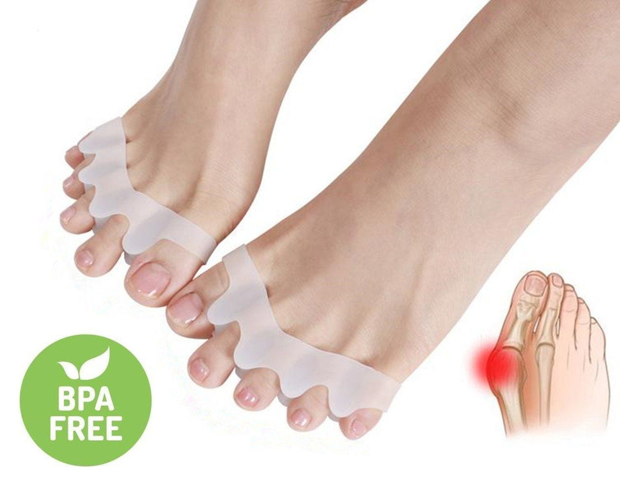 2pcs Silicone Gel Bunion Toe Corrector Orthotics Straightener Separator