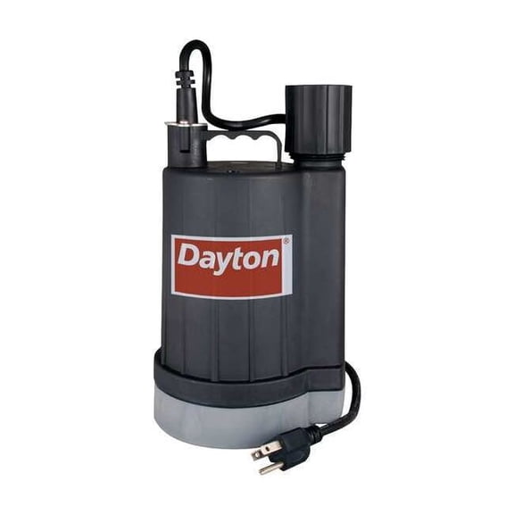Dayton Sensor Utility Pump, 1/4HP, 120V, 50ft.Cord 40GT80