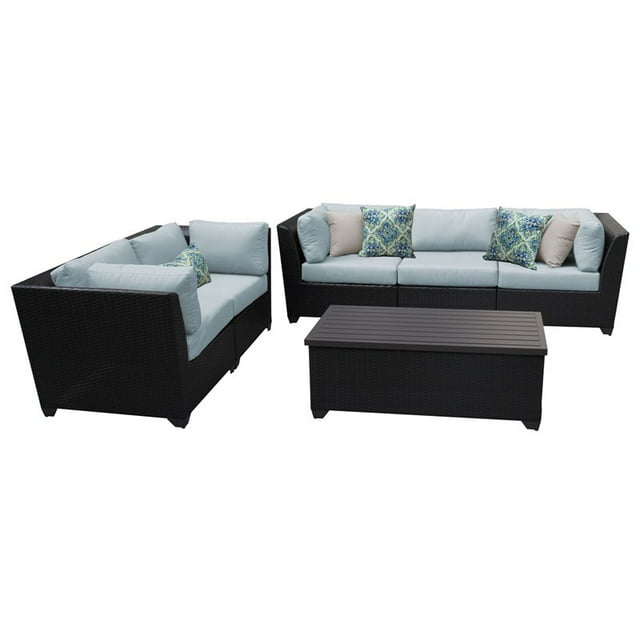 Ensemble de Meubles de Patio en Osier Extérieur 6 Pièces Barbade 06p