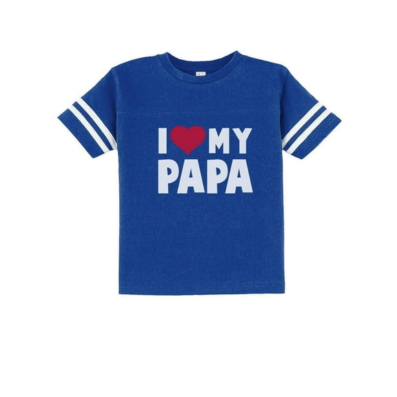 Tstars Boys Unisex Gifts for Dad Father's Day Shirts I Love Heart my Papa Children's Cool Best Gift for Dad Toddler Jersey T-Shirt