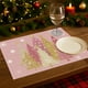thumbnail image 4 of Manteles individuales aislantes con diseño de árbol de Navidad | Manteles festivos con protección térmica | Manteles decorativos de tela verde, roja y rosa, 4 of 5