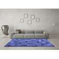 thumbnail image 3 of Ahgly Company Machine Washable Indoor Round Patchwork Blue Transitional Area Rugs, 7' Round, 3 of 4