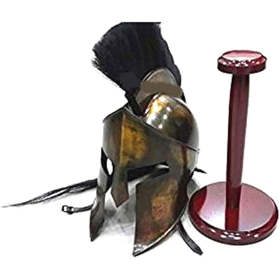 THOR INSTRUMENTS 300 Armor King Leonidas Spartan Helmet Replica With Stand Free Halloween Costume Rustic Vintage Home Decor Gifts