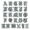 thumbnail image 2 of Gothic Letters Embroidery Iron On Patches Color Optional Alphabet Appliques For Clothing Decor, 2 of 6