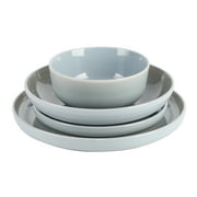 Gibson Elite Juno Moon 16 Piece Double Bowl Reactive Dinnerware Set - Blue