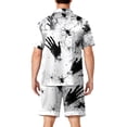 thumbnail image 4 of Halloween Pajamas Men Cute Halloween Pajamas for Men Matching Halloween Pajamas Pumpkin Pajamas Men Halloween Pjs Halloween Pajamas Men Casual Short Sleeve Button Down Tops Shorts, White, S, 4 of 4