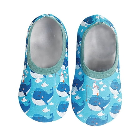 

Yinguo Baby Kids Boys Girls Animal Prints Cartoon The Floor Socks Barefoot Aqua Socks Non-Slip Shoes Blue XL