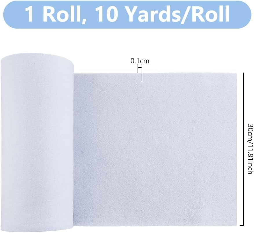 1Roll Hot Melt Adhesive Interfacing Fusible Fleece Interfacing Clothing Accessories White 30x0.1cm 10 yards/roll
