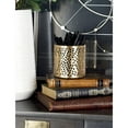 thumbnail image 3 of DecMode 4" x 4" Gold Metal Floral Pencil Cup with Laser Carved Design, 1-Piece, 3 of 7