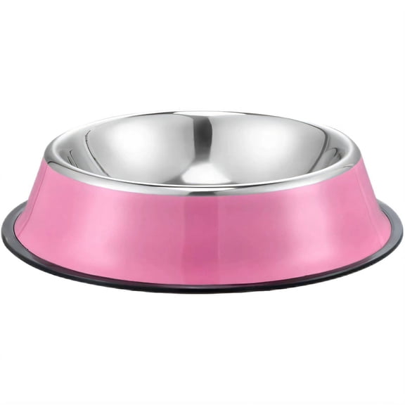 ACDANC Cat Food Bowl,Large Capacity Design Dog Bowls,Non-Slip Anti-Tip Dog Food Bowl,16cm,Pink