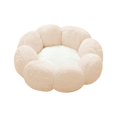 thumbnail image 2 of Petal Shape Calming Pet Bed Faux Fur Cushion with Raised Edge for Small Medium Dogs Cats Size 15.75x15.75x3.93 Inches (Pink), 2 of 6