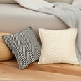 thumbnail image 5 of Unique Bargains Pack of 2 Chenille Soft Striped Modern Throw Pillow Covers White Black, 5 of 7