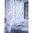 thumbnail image 4 of Ahot  300 LED Fairy Curtain Lights, 9.8ft x 9.8ft White Curtain String Lights, Winter Wonderland Decorations, USB Plug 8 Modes LED Christmas String Hanging Lights with Remote for Indoor Outdoor, 4 of 14