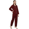 thumbnail image 5 of HEARTNICE Womens Flannel Pajama Set, Long Warm Pajamas Lightweight Pjs Set with Pockets,(Red-Black Plaid,L), 5 of 6