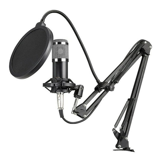 BM800 Professional Condenser Microphone Podcast Live Broadcast Equipment USB MIC Microfone Set Studio Mic with Arm Stand Recording Equipment for Studio Live Recording and Broadcasting