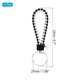 thumbnail image 2 of Llavero de cuero trenzado con funda de anillo de acero inoxidable, pulsera de cuerda tejida de PU, Blanco Negro, 2 of 5
