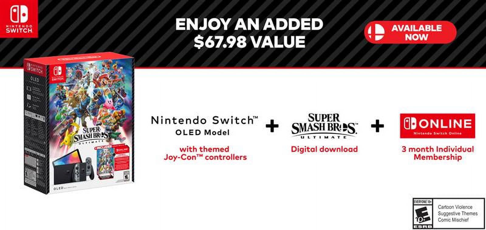 Nintendo Switch™ - OLED Model: Super Smash Bros. Ultimate Bundle (Full Game Download + 3 Mo. Nintendo Switch Online Membership Included) - image 2 of 9