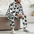 thumbnail image 5 of Wukai Retro Rooster Men's Long-Sleeve Pajama Set - Comfortable Sleepwear with Button-Down Shirt and Pants-Large, 5 of 6
