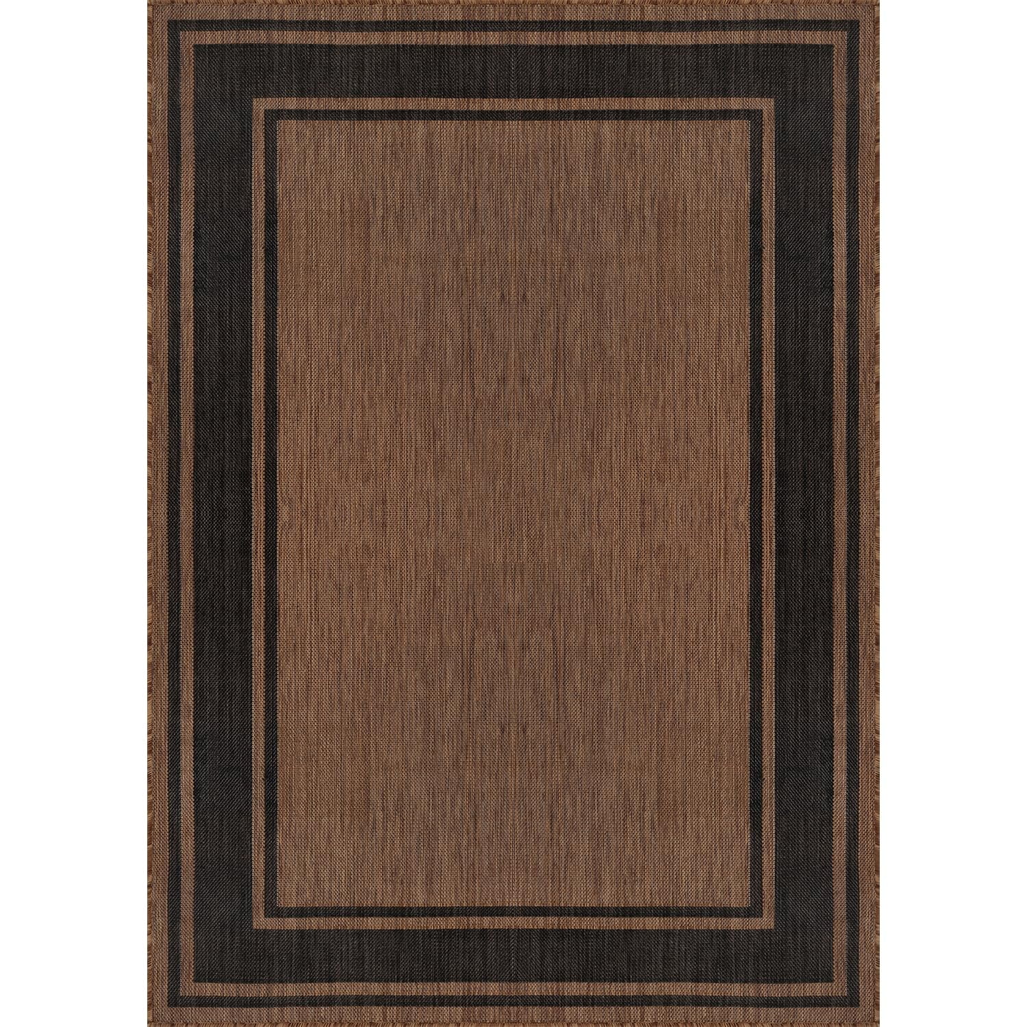 Beverly Rug Floral Bordered Washable Outdoor Indoor Area Rugs 6x9 Gold