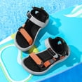 thumbnail image 4 of FINALGANG Boys Girls Kids Sporty Adventure Sandals With Multi Adjustable Webbing Straps Lightweight Cushioned Sole Shoes For Outdoor Play Summer Activities Grey 7-8 Years, 4 of 7