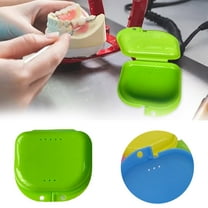 Small Denture Retainer Storage Molar Tray with Holes for Secure Tooth Care and Denture