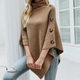 thumbnail image 5 of Otoño e invierno Europa y Estados Unidos chal capa suéter color sólido cuello alto suéter abrigo mujer, 5 of 5