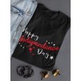 thumbnail image 3 of Happy Independence Day Text Shaped T-Shirt Women -Smartprints Designs, Female Small, 3 of 4