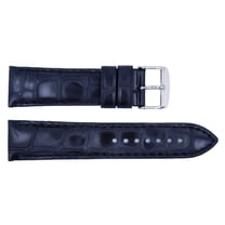 Black Louisiana Alligator Grained Leather 18mm Watch Strap