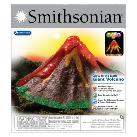 Volcanoes Experiment Kit - NSI Smithsonian Giant Glow In the Dark Volcano Kit