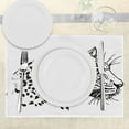 thumbnail image 3 of Ambesonne Animal Place Mats Set of 4, Jaguar Sketch Wildlife, Standard Size, White and Black, 3 of 6