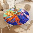 thumbnail image 4 of Sundrop y Moondrop: Jefe final-theme Fitted Round Tablecloths Elastic Edged Table Covers Waterproof Table Cloth for Kitchen Holiday Party Tables Decor 120cm, 4 of 6
