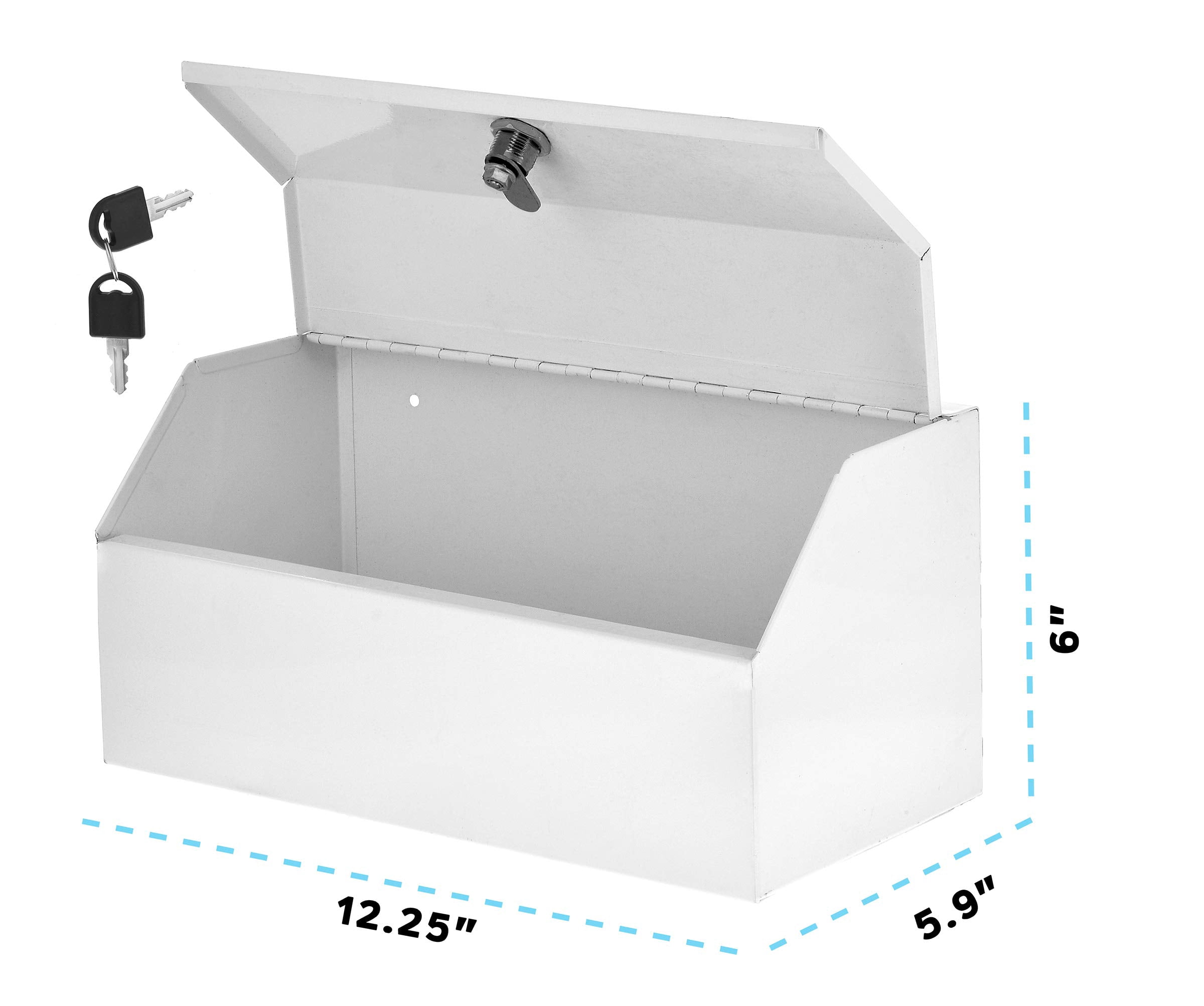 AdirMed Locking Medicine Box, First Aid Steel Lock Box for Medication, Wall Mounted Medicine Lock Box with Key, 6"D x 12.25"W x 5.9"H