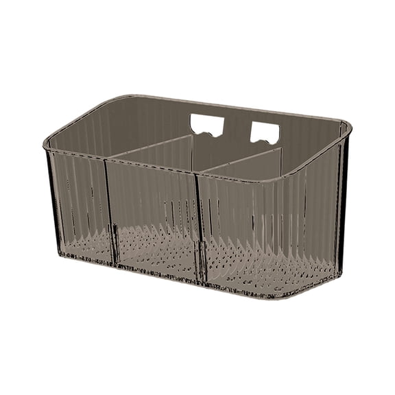 HBBKVI 9.4x4.3x4.1in Transparent Plastic Adhesive Wall Shelf Storage Organizer for Bathroom and Kitchen