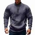 thumbnail image 5 of Blekii Men's Athletic Half Zip Sweatshirt, Sporty Long Sleeve Pullover Top, Breathable Performance Fabric, Casual Training Or Lounge Wear, Modern Fit for Gym Or Street, Versatile, 5 of 5