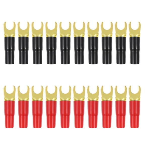 OATIPHO Crimp Barrier Spades 8Ga Connectors Assorted Color Premium Copper for Speakers 10Pairs