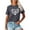 Gray, variant on Summer Clearance! Zpanxa Blouses for Women Casual Round-Neck Printed T-Shirt Loose Short Sleeve Tops Blouse Womens Summer Tops Black L