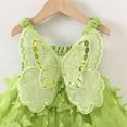 thumbnail image 6 of Zanarzt Infant Dress Infant Baby Girl Ruffle Dress Heart Print Tulle Dress Cute Summer Clothes Green,6-12 Months, 6 of 6