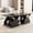 Black + Particle Board, variant on Engineered Wood Rounded Corner Rectangular Coffee Table with Open Shelves, Modern Geometric Storage Table for Living Room Reception,White