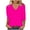 Hot Pink, variant on Spring Tops for Women Tops for Women Long Sleeve 3/4 Sleeve Women's Fall Solid Color Loose T-shirt 3/4 Sleeves Blouse V-Neck Casual Tops Orange M