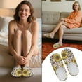 thumbnail image 6 of Chaqlin Sunflwoer Butterfly Leopard Print Women's Plush Slippers Soft Fuzzy Warm Keep Warm Anti-slip Memory Foam Cozy Comfy Indoor Home Slippers, 6 of 7