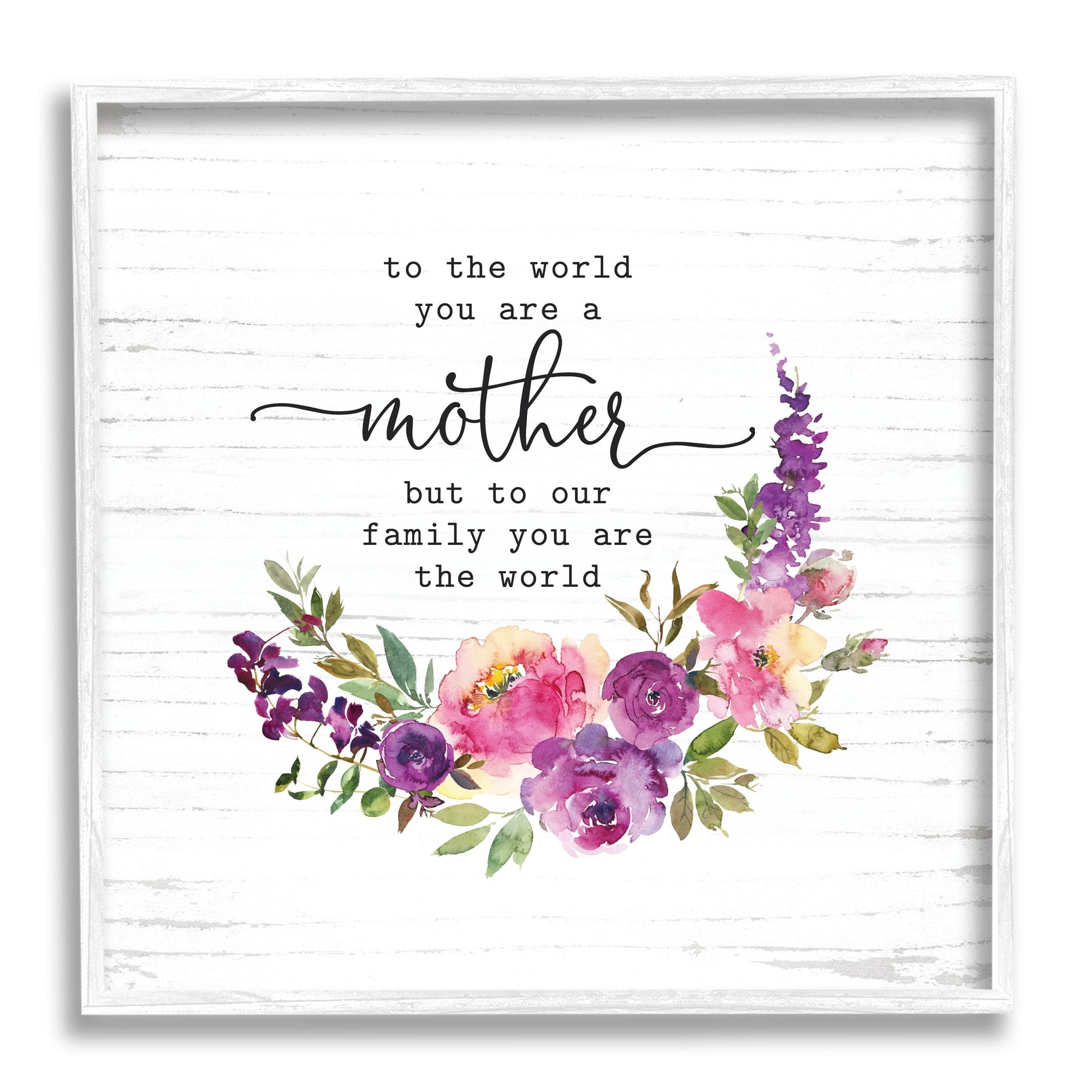 Sentimental Mother's Day Flower Quote Watercolor Detail Botanical & Floral Graphic Art Framed Art Print Wall Art