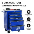 thumbnail image 2 of 6 Drawers Multifunctional Tool Cart with Wheels,Metal Rolling Tool Cart Storage for Garage Workshop Warehouse Repair Shop--With Stainless Steel Roof- Red&Black, 2 of 18