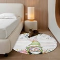 thumbnail image 2 of Round Rug 4Ft Washable Non-Slip, Gnomes Easter Circle Area Rugs for Living Room Bedroom, Eucalyptus Spring Floral Eggs Wooden Indoor Floor Mats Carpet Runner for Home Decor Aesthetic, 2 of 8