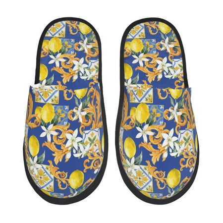 

Tideii Sicilian Style for Home Indoor Cotton Slippers Autumn and Winter EVA Plush Slippers Household Supplies Unisex-Large