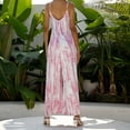 thumbnail image 4 of Wide Leg Loose Fit Printed High Waist Rompers,Women's Casual Spaghetti Strap Overalls Stretchy Long Pants with Pockets, 4 of 6