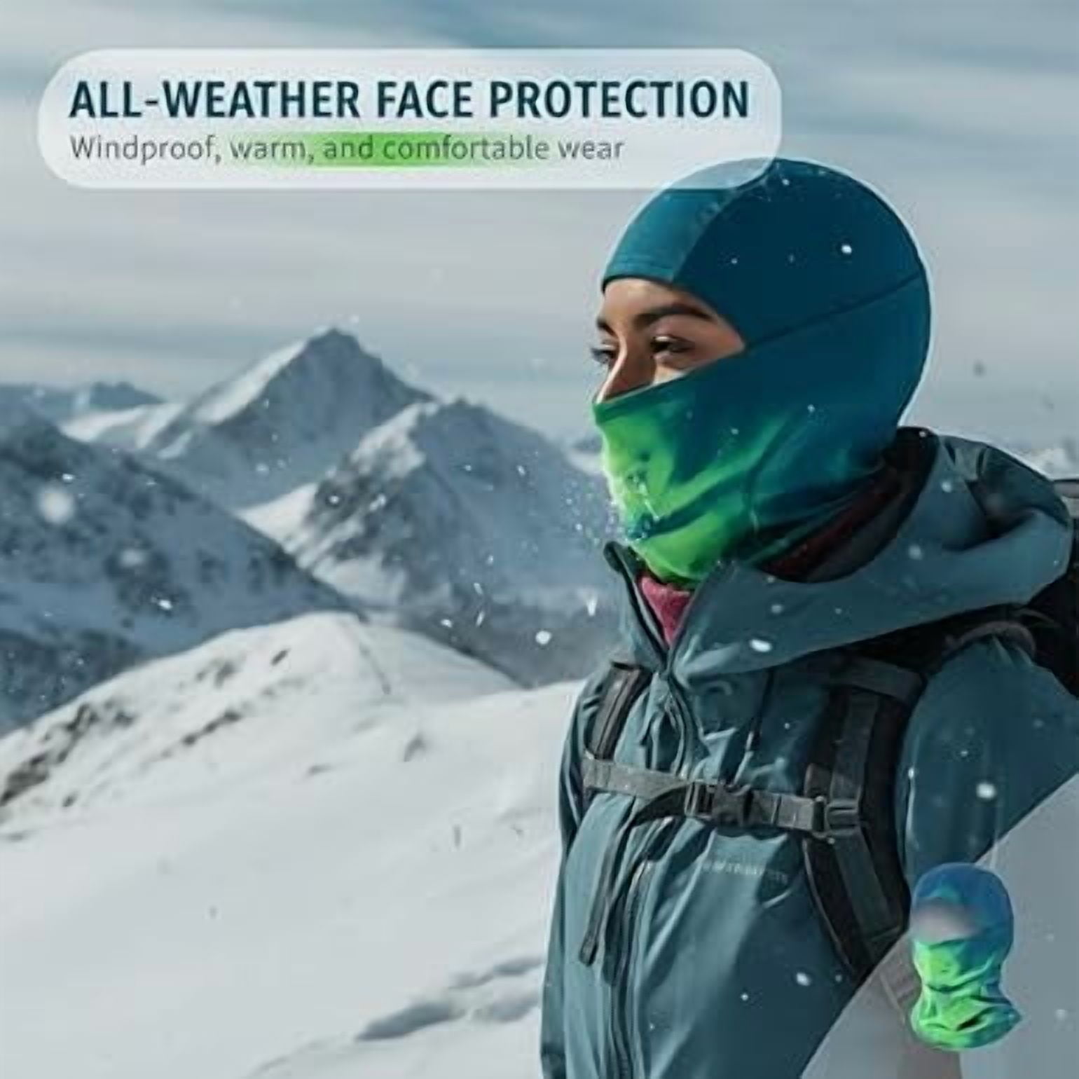 Balaclava Temperature-Sensitive Color-Changing mask, Windproof and Warm Winter Scarf mask, Cold-Proof ski mask（x）