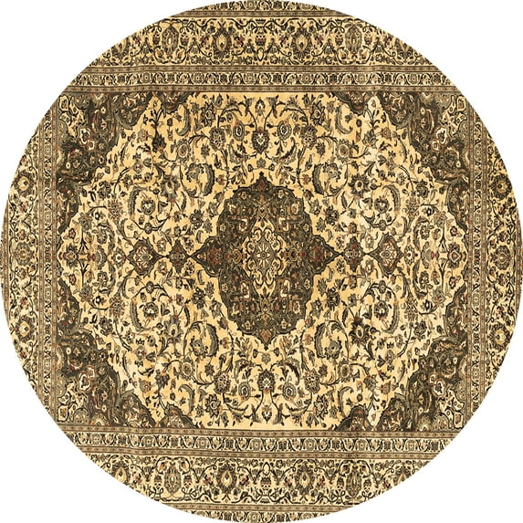 Ahgly Company Indoor Round Persian Brown Traditional Area Rugs, 4' Round